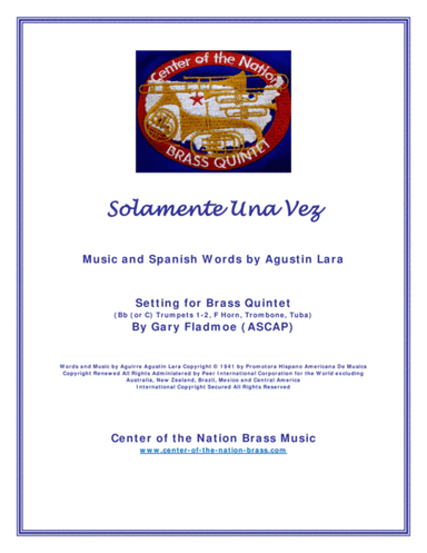 Solamente Una Vez (arr. Gary Fladmoe (ASCAP))