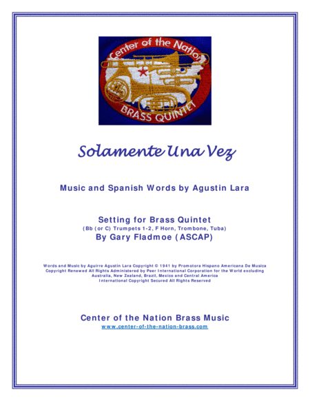 Solamente Una Vez (arr. Gary Fladmoe (ASCAP))