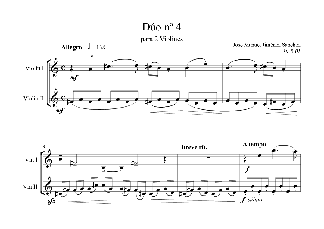 Dúo para 2 violines nº 4