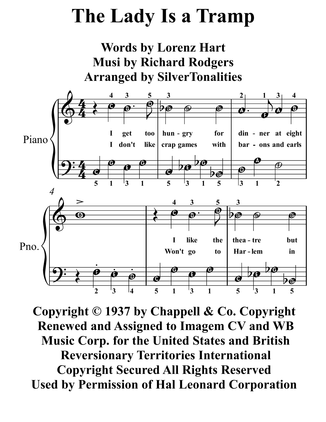The Lady Is A Tramp (arr. SilverTonalities)