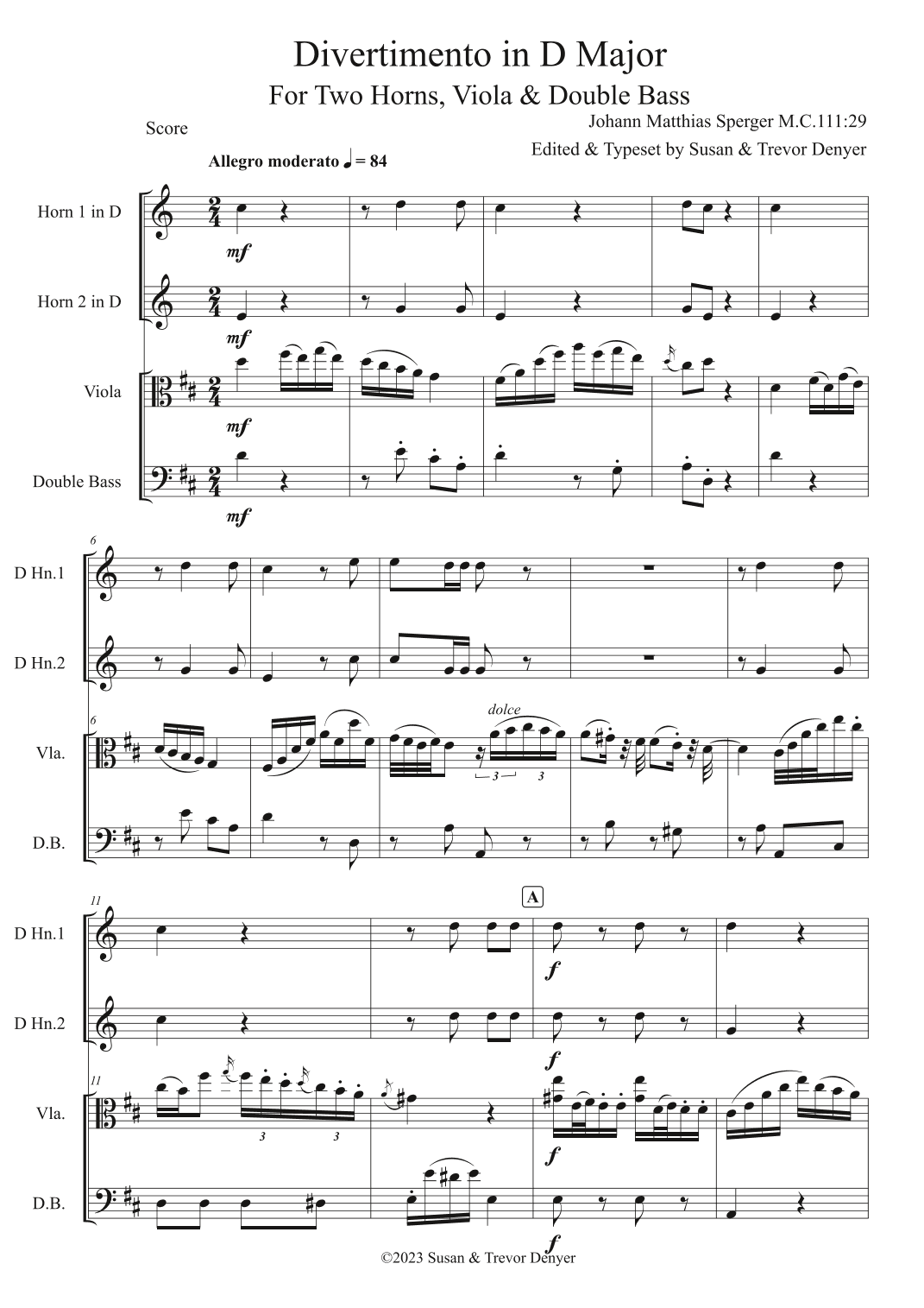 Divertimento in D (arr. Trevor Denyer)