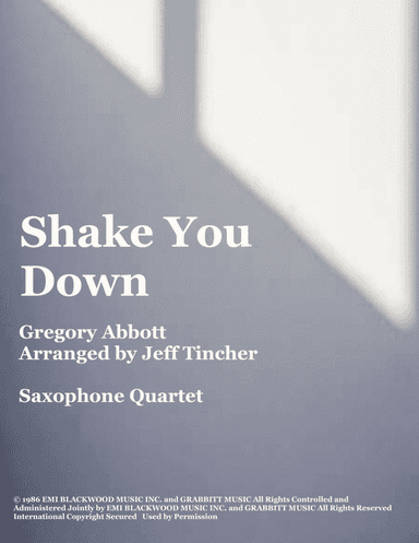 Shake You Down (arr. Jeff Tincher)