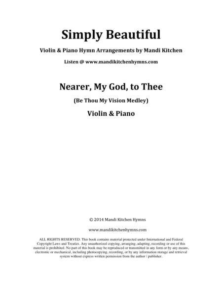 Nearer, My God, to Thee (Violin & Piano) (arr. Mandi Kitchen)