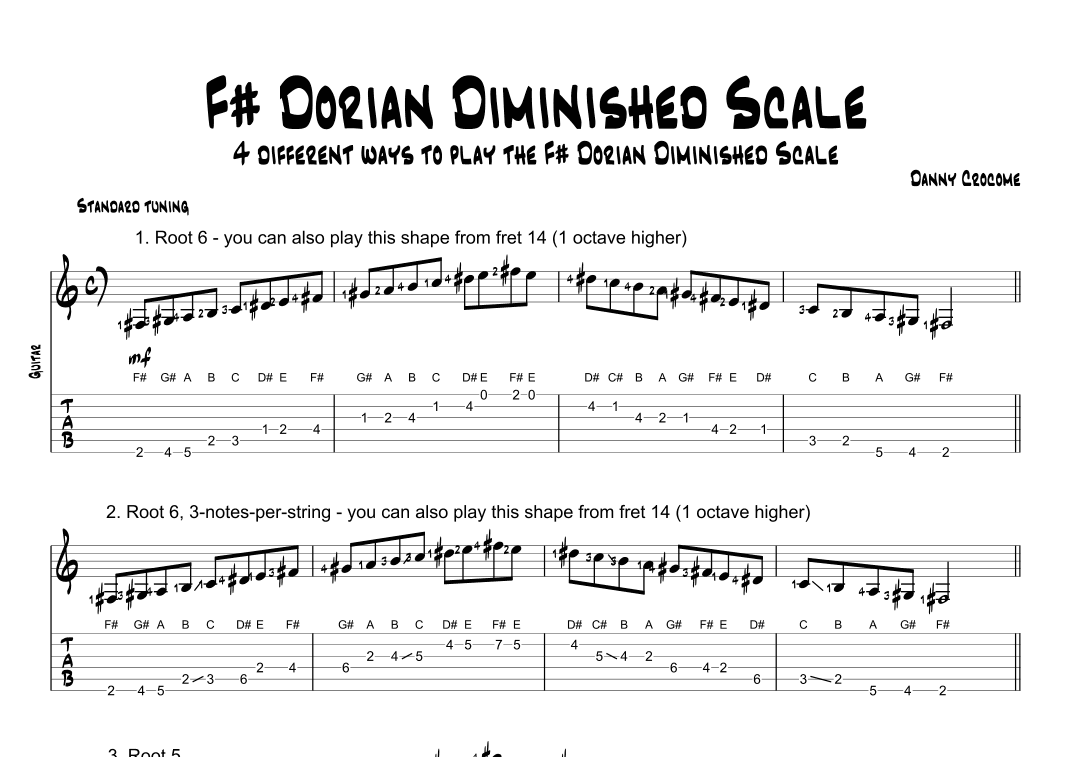 F# Dorian Diminished Scale (4 Ways to Play)