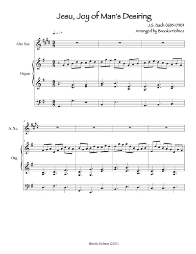 Jesu, Joy of Man's Desiring - Alto Sax & Church Organ (arr. Brooks Holmes)