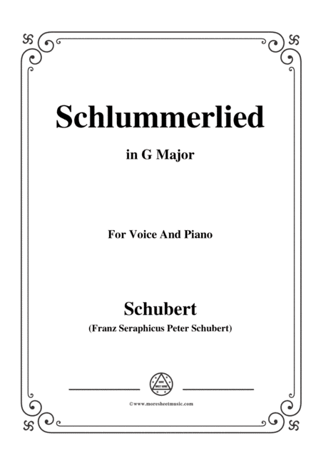 Schubert-Schlummerlied,in G Major,Op.24 No.2,for Voice and Piano (arr. MSM)