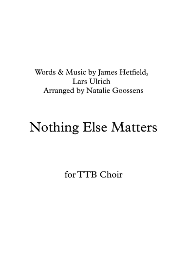 Nothing Else Matters (arr. Natalie Goossens)