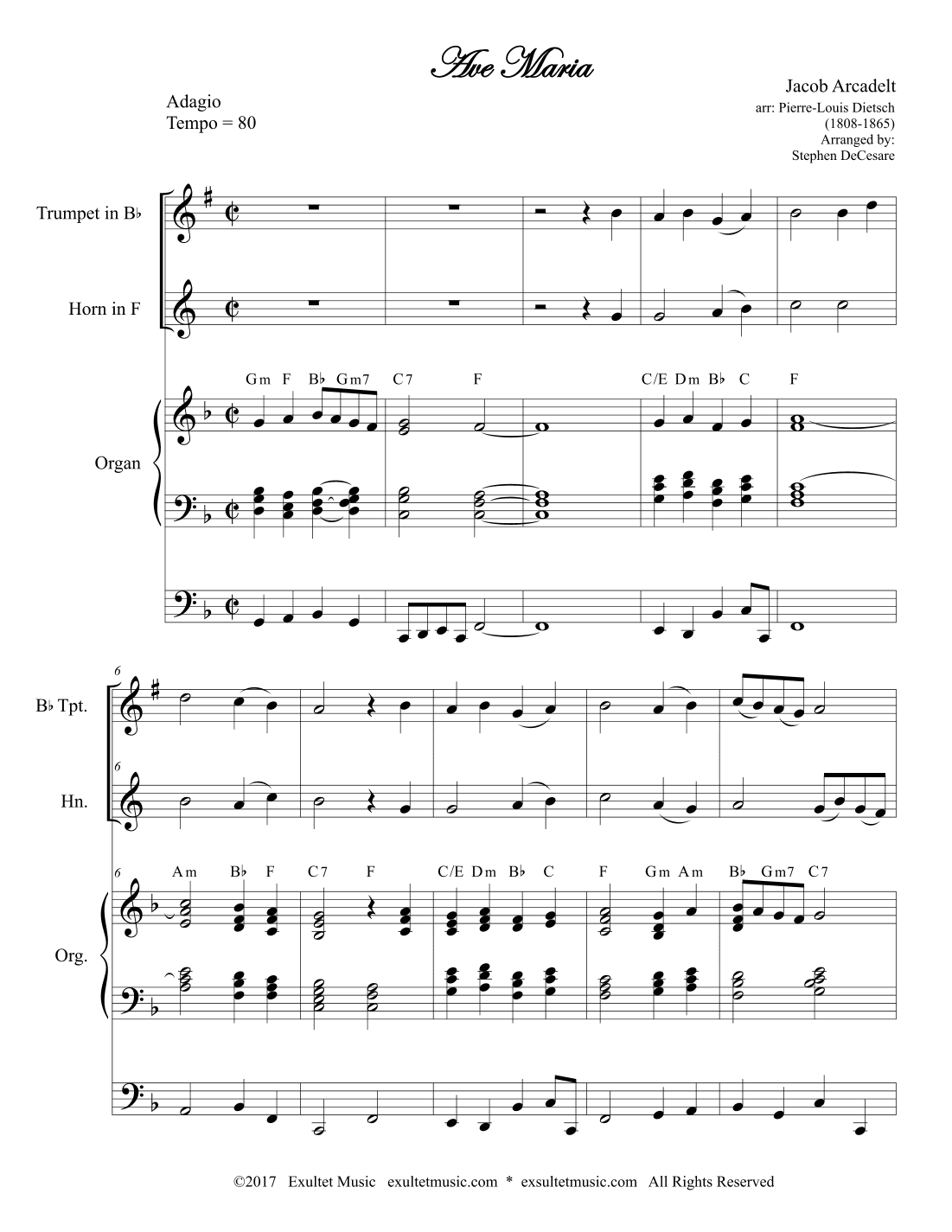 Ave Maria (Duet for Bb-Trumpet and French Horn) (arr. Stephen DeCesare)