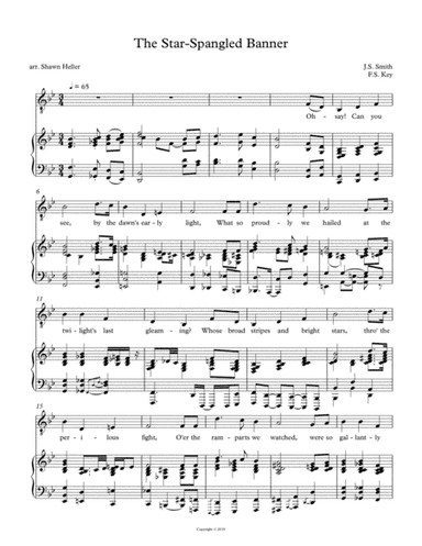 The Star-Spangled Banner for Low Voice & Piano (in Bb) (arr. Shawn Heller)