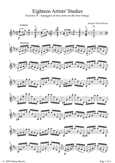 Mazas 75 Melodious & Progressive Studies Op 36, Book 3, No.74 (arr. String Masters)