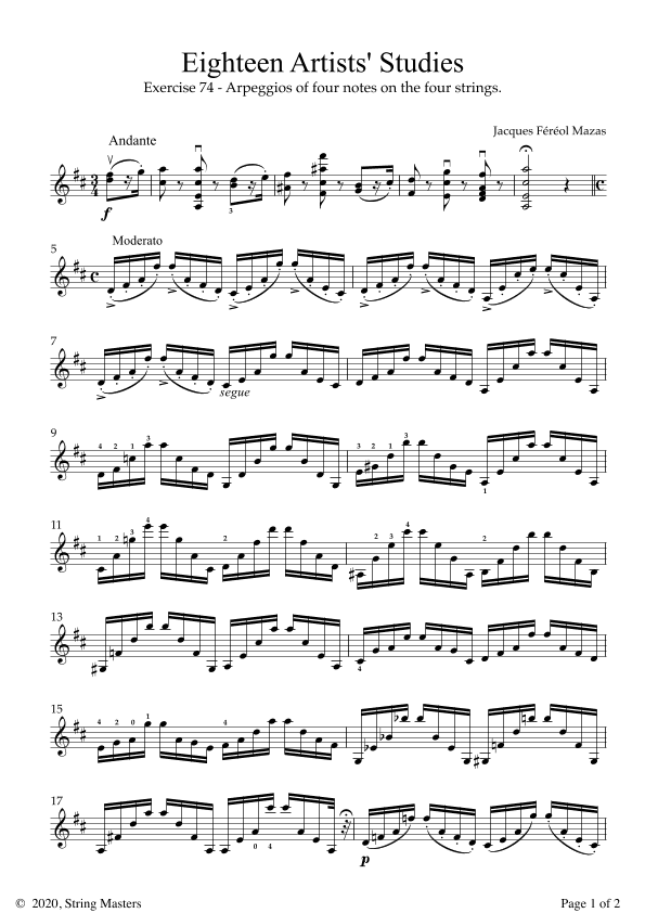 Mazas 75 Melodious & Progressive Studies Op 36, Book 3, No.74 (arr. String Masters)