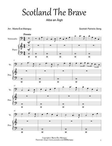 Scotland The Brave (arr. Marie-Ève Mainguy)