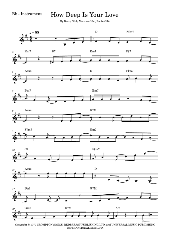 How Deep Is Your Love (arr. Fabio Eduardo de Oliveira)