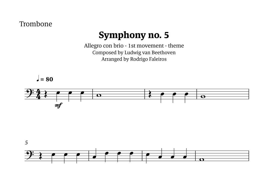 Symphony no. 5 - 1st movement (theme) (arr. Rodrigo Faleiros)