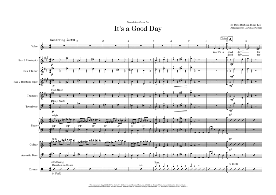 It's A Good Day (arr. Daryl McKenzie)