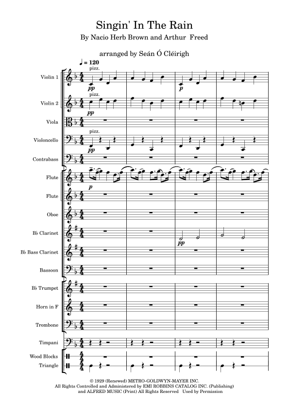 Singin' In The Rain (arr. Seán Ó Cléirigh)