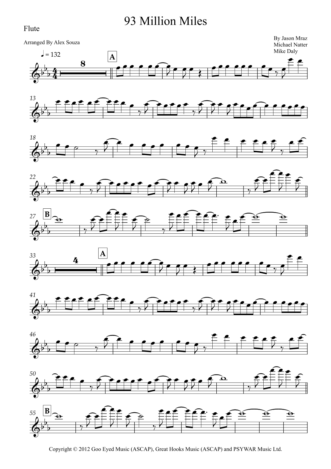 93 Million Miles (arr. Alex Souza)