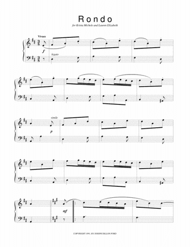 Rondo in D from Sonatinas and Other Pieces from the Viennese Sketchbook for piano solo
