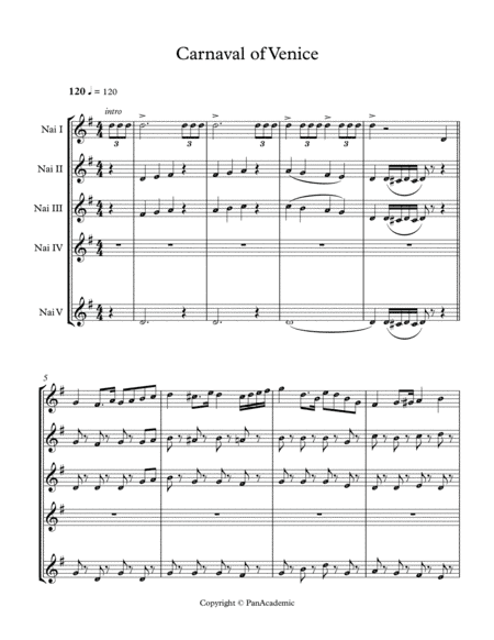 Paganini, Niccolò - Il carnevale di Venezia (arr. Popa Dumitru)