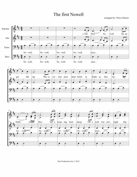 The First Nowell (arr. Pierre Massie)