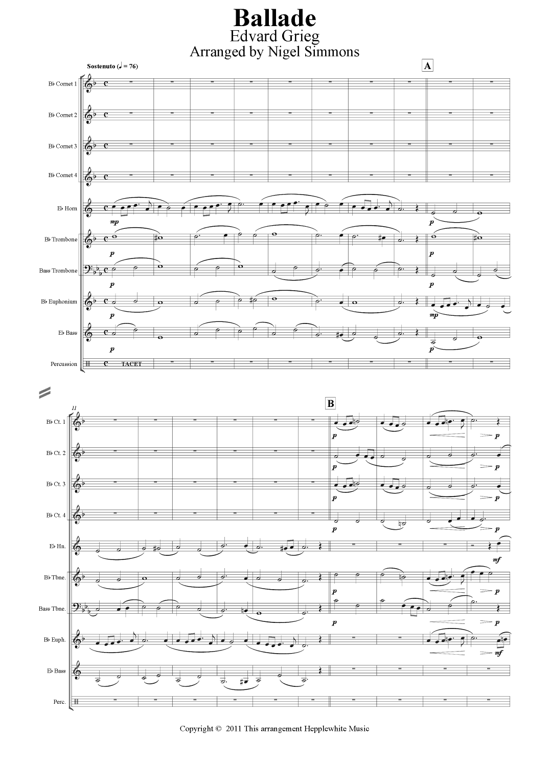 Ballade (arr. Nigel Simmons)