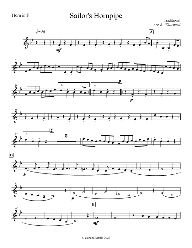 Sailor's Hornpipe (arr. Robert Whitehead)