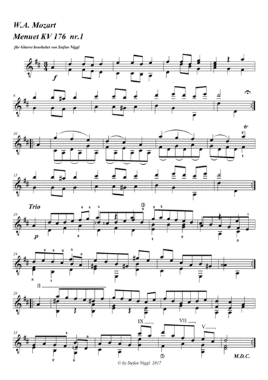 Menuet KV 176 no.1 (arr. Stefan Niggl)