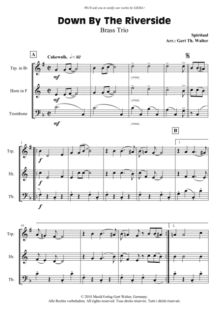 Down By The Riverside (arr. Gert Th. Walter)