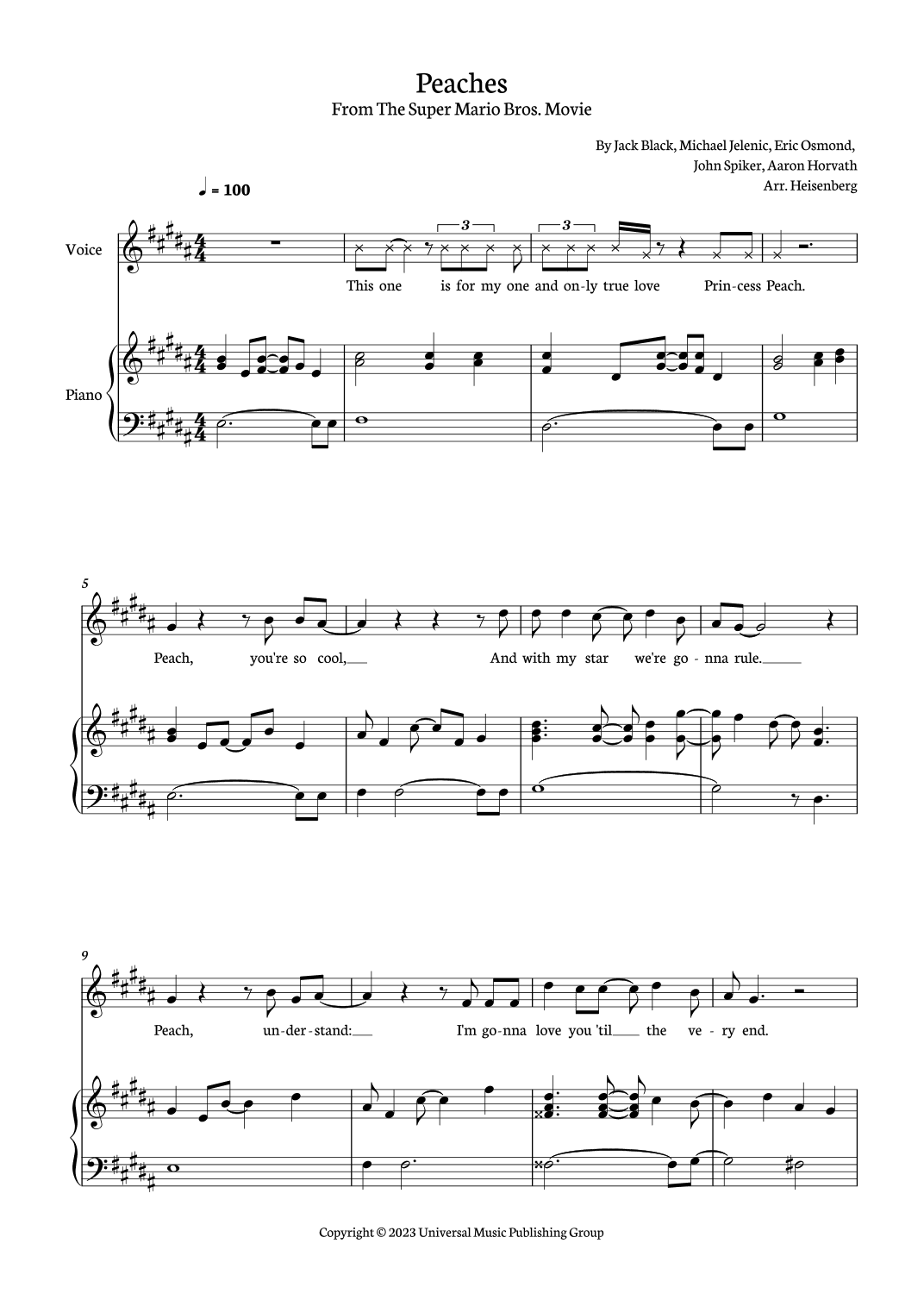 Peaches (arr. Heisenberg)