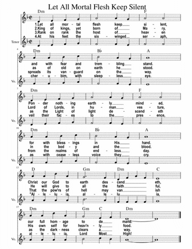 Let All Mortal Flesh Keep Silent (with 2nd voice) (arr. Bonnie Wong)