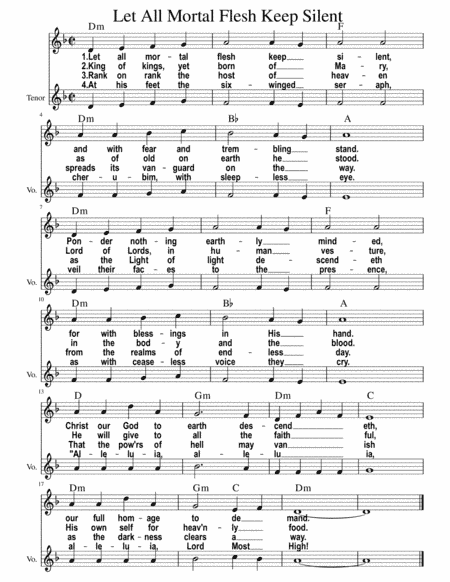 Let All Mortal Flesh Keep Silent (with 2nd voice) (arr. Bonnie Wong)