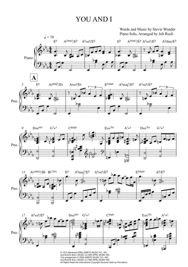 You And I (arr. Job Rusli)