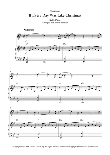 If Every Day Was Like Christmas (arr. Kaiserin Rebecca)