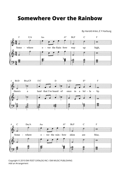 Over The Rainbow (arr. Cadenza Editions)