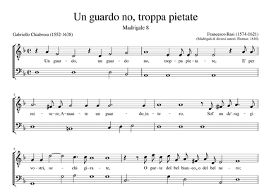 Un guardo no troppa pietate (arr. Early Music Scores)