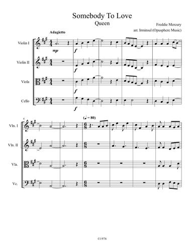 Somebody To Love (arr. Irminsul (Opusphere Music))