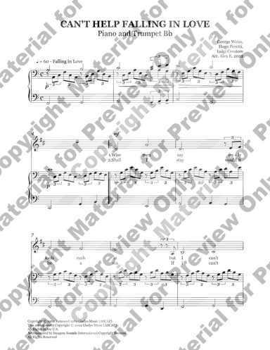 Can't Help Falling In Love (arr. Alex E.)