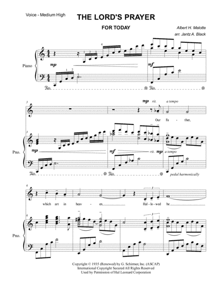 The Lord's Prayer (arr. Jantz A. Black)