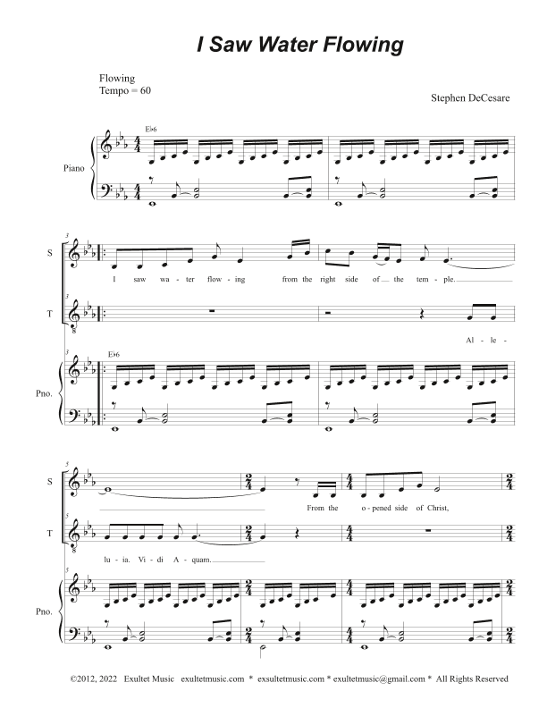 I Saw Water Flowing (2-part choir - (Soprano and Tenor)