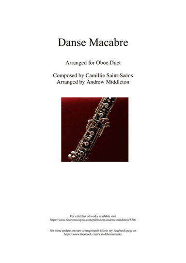 Danse Macabre arranged for Oboe Duet (arr. Andrew Middleton)