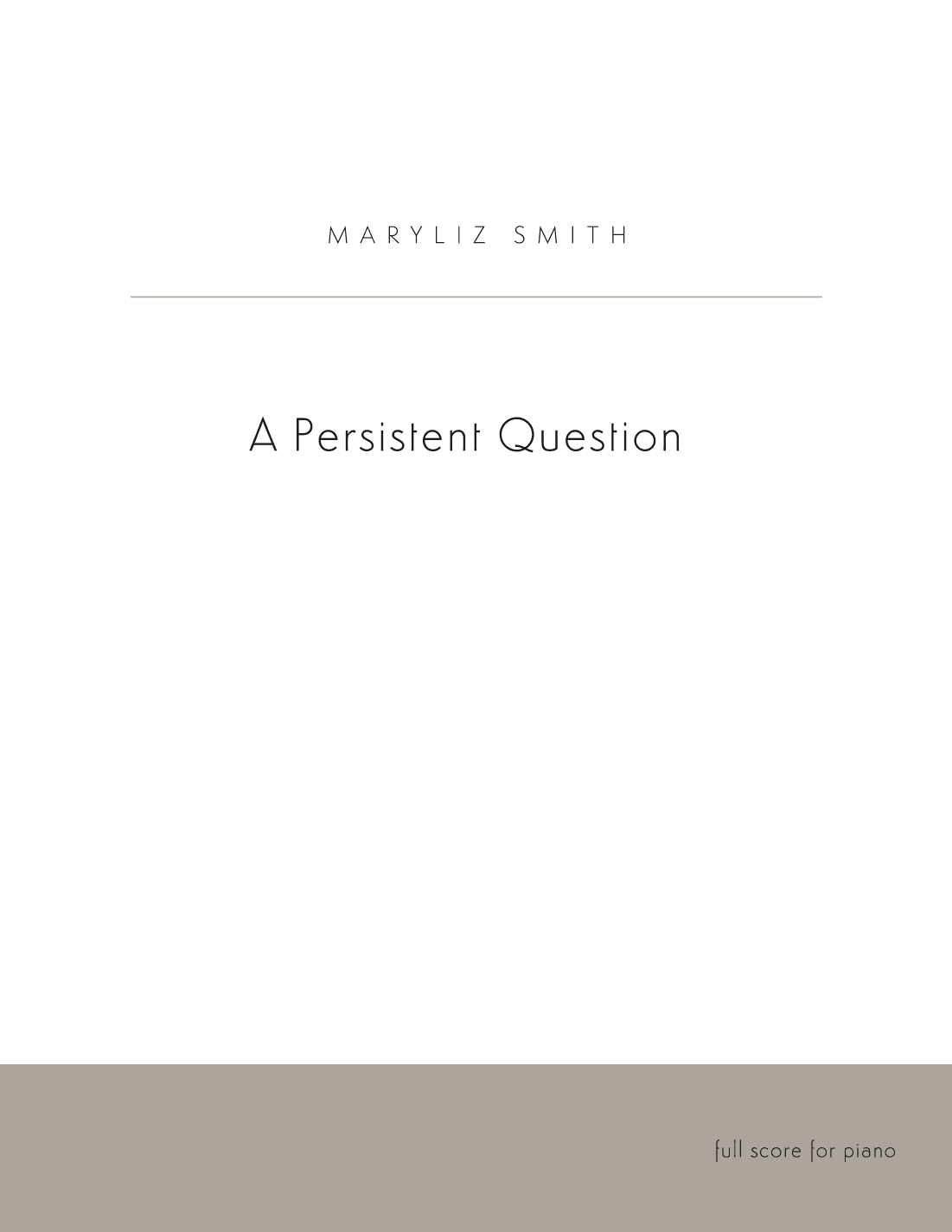A Persistent Question
