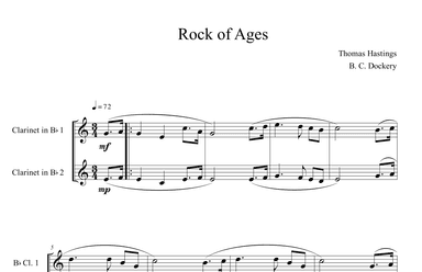 Rock of Ages (Clarinet Duet) (arr. B. C. Dockery)