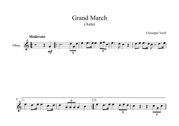 Grand March (Aida) - Giuseppe Verdi (Oboe) (arr. Digital Book Music)