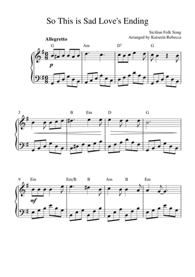 So This is Sad Love's Ending (arr. Kaiserin Rebecca)