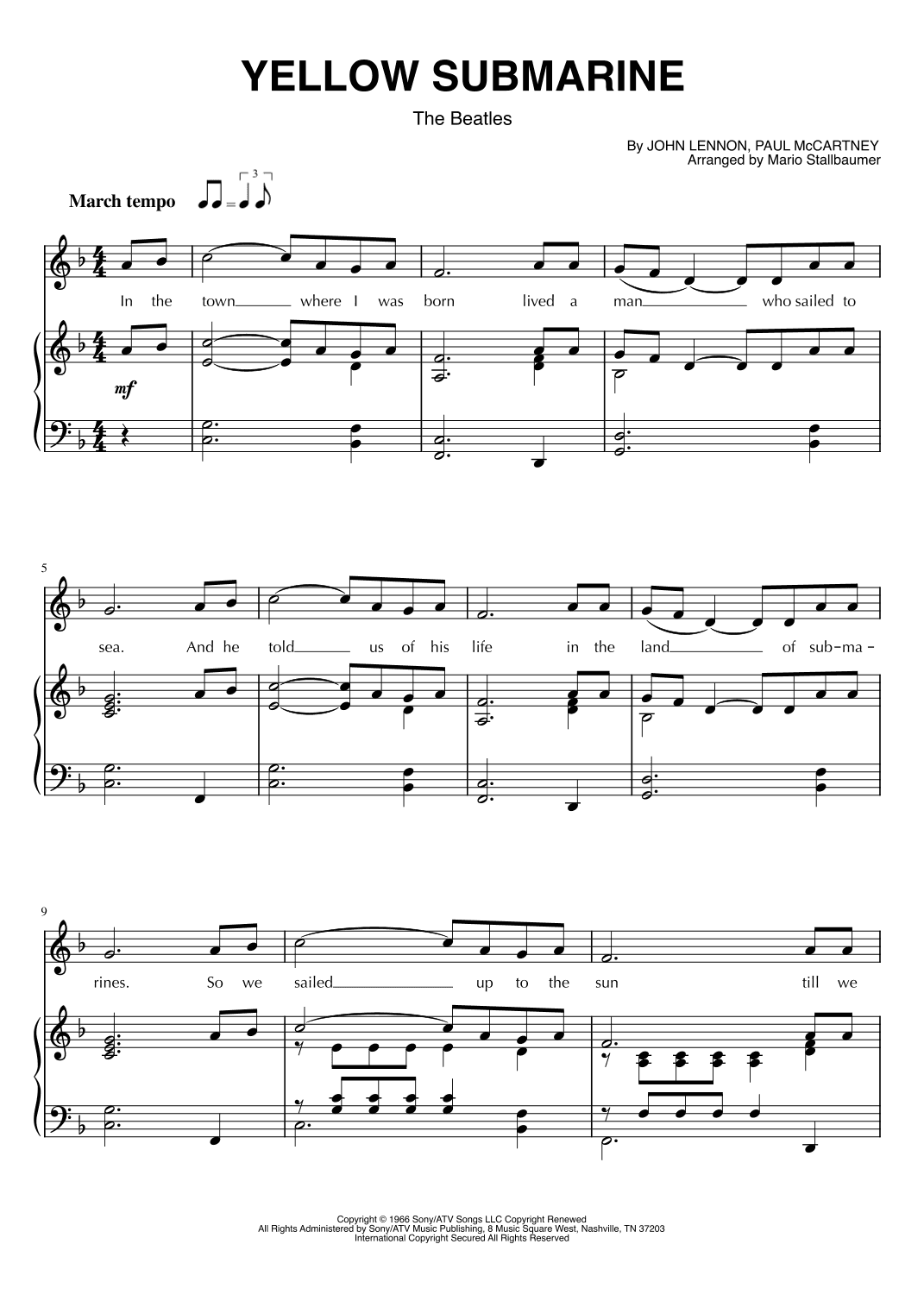 Yellow Submarine (arr. Mario Stallbaumer)