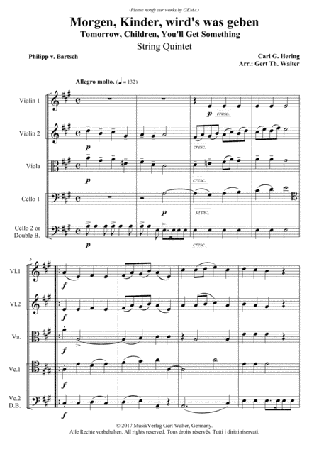 Tomorrow, Children, You'll Get Something (arr. Gert Th. Walter)