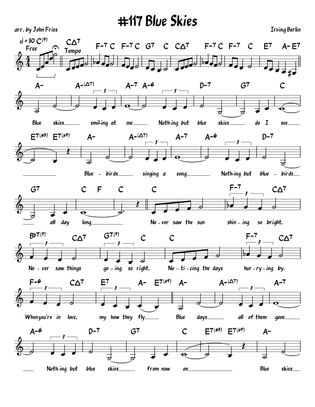 Blue Skies (arr. John Fries)