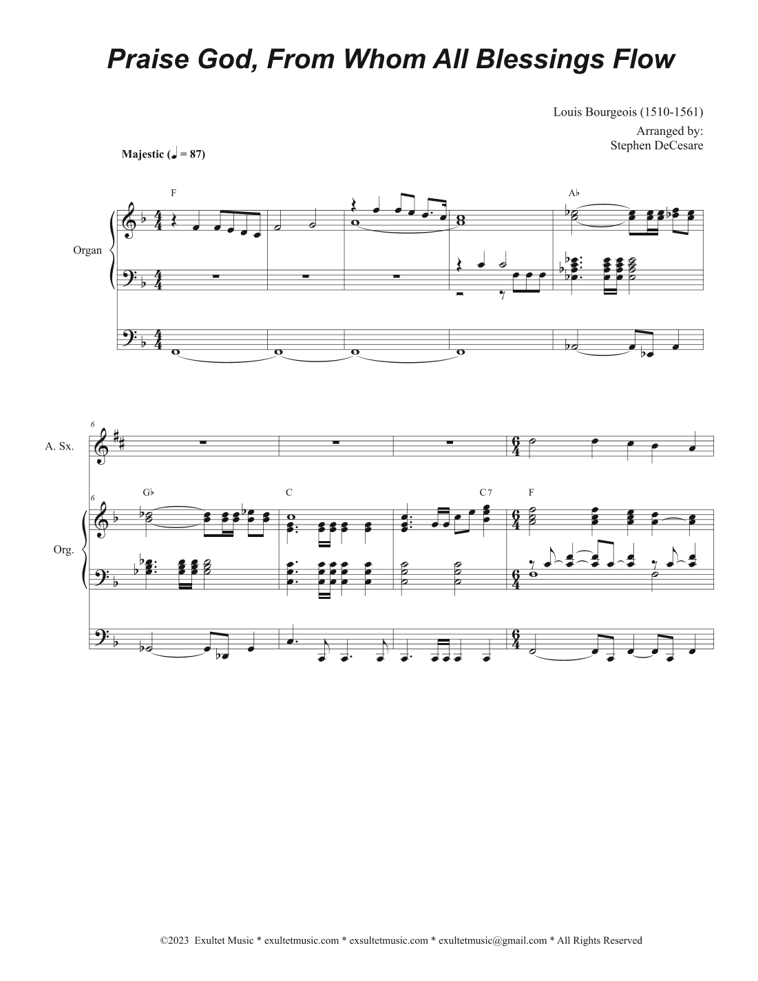 Praise God, From Whom All Blessings Flow (Duet for Soprano and Alto Saxophone) (arr. Stephen DeCesare)