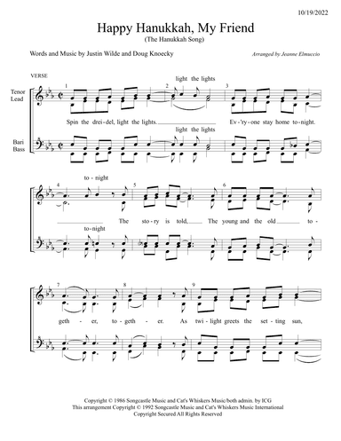 Happy Hanukkah, My Friend (the Hanukkah Song) (arr. Jeanne Elmuccio)