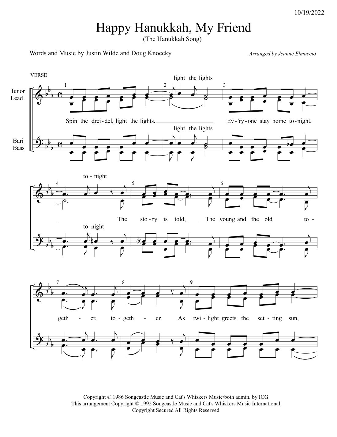 Happy Hanukkah, My Friend (the Hanukkah Song) (arr. Jeanne Elmuccio)